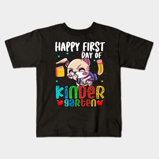 Happy First Day Of Kindergarten Rabbit Kids Kids T-Shirt